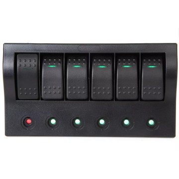 Painel de interruptor à prova d&#39;água para barco naval RV 6 Gang com indicador LED e disjuntores